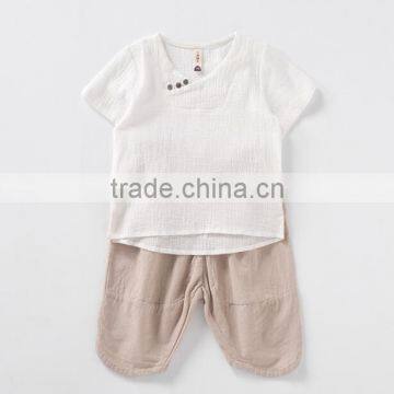 Zm35673a Wholesale Baby Kid Clothes Casual Chinese Style Boys Shirt and Pant Set photo-4