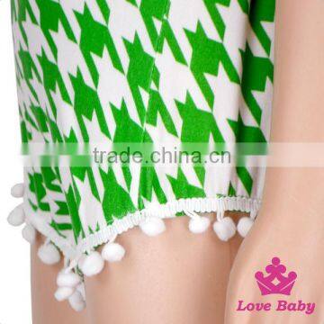 St.Patricks Day Fancy Baby Boutique Outfits Pictures Kids Wearing Jumpsuit Printed Hairball With Rabbit Ear Headband Romper photo-5