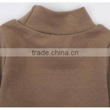 Custom Spring/autumn/winter Fashion Baby Cotton Spandex Lycra Infant Garment Long Sleeve High Collar Baby T-shirt photo-3