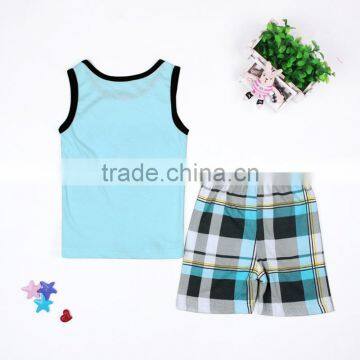 S16042A Wholesale Child Sleepwear Two Pieces 100% Cotton Kids Pajamas Clothing Sets photo-2