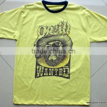 Men's Color Printed Cotton T-shirt With Short Sleeve