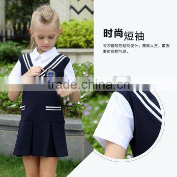 Juqian Factory Made Stylish Summer Fashion Primary Kids School Uniform Girls School Dress photo-5