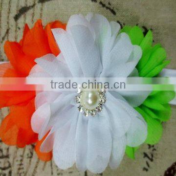 Baby Chiffon Twirl Pleated Ballerina Flower Headband Wholesale photo-4