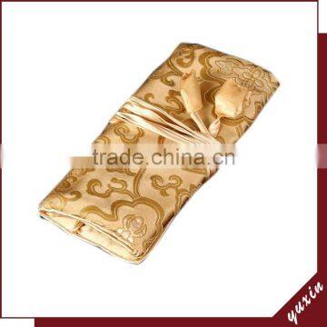 Chinese Factory Wholesales Stock Brocade Big Size 19*27CM Jewelry Roll Pouch JR027