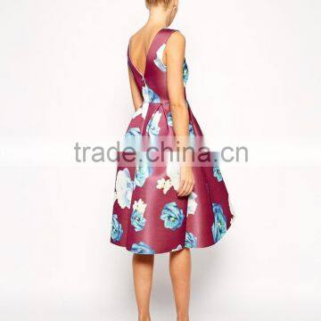 Premium Midi Dress in Bonded With Large Floral photo-2