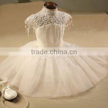 Latest Girl Wedding Dress With Bubble Skirt White Girls Princess Dress Short Sleeve For Birthday Kids Clothing NP-G-GD905-70