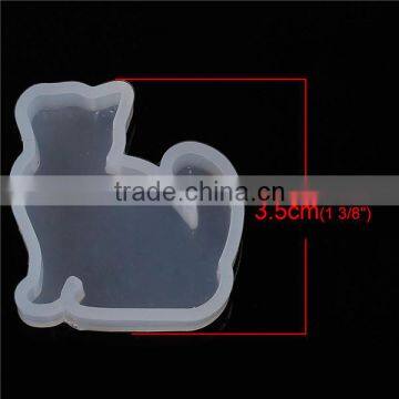 Silicone DIY Tools Resin Mold Cat Animal White 35mm x 32mm photo-2