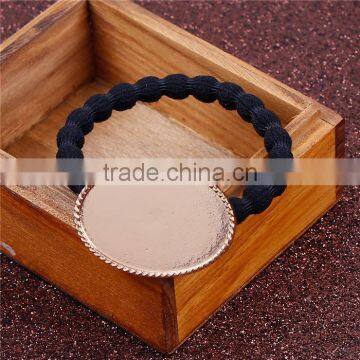 Zinc Based Alloy DIY Resin Mold For Jewelry Making Hair Ties Oval Gold Plated & Black photo-3