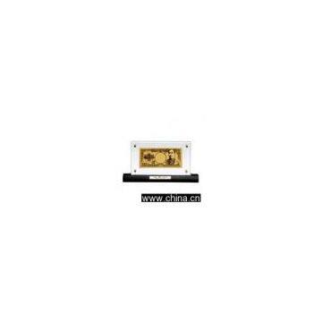 Japan Gold Banknote Wooden Base