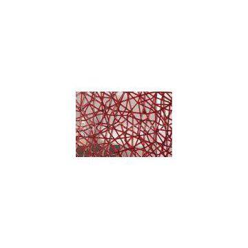 Red Net Decorative Laminated Glass Panels / Glass Partition , Handpainted