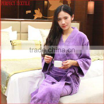 Velour White Luxury Hotel Patterned Cotton Bathrobe