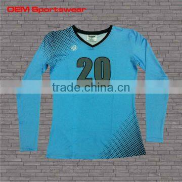 Latest design long sleeve sublimated volleyball uniform