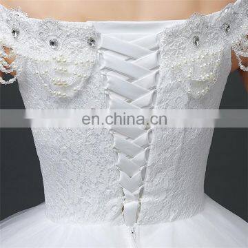 HS1632 2017 Sweetheart Beaded Lace Appliqued Princess Wedding Dresses Bridal Ball Gown photo-5
