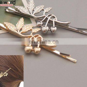Cherry matel alloy elegant girls bobby pins hair grips