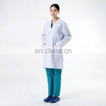 Unisex White Polyester Cotton Lab Coat