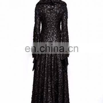Gothic Punk Rave Black Longsleeve High Low Hooded Dress Q-308 photo-6