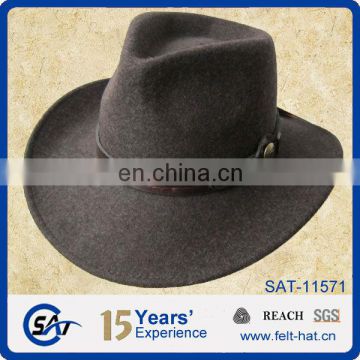 cheap brown wool felt cowboy hat for wholesale