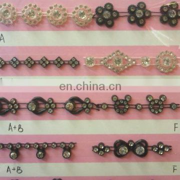 Plastic rhinestone strip Plastic glass meah for garments