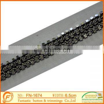 international mesh with ball chain braid for garment decoration