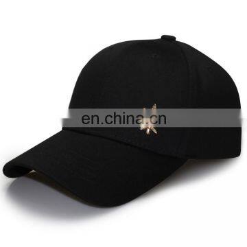 Wholesale Fashion Structured Custom Promotion Metal Logo Cotton Baseball Cap