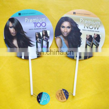 High performance round shape hand fan with long handle