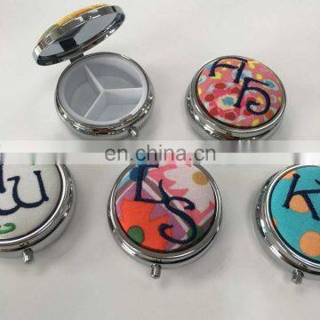 Customized Collection box,Pill casewith Fabric with Embroidery logo