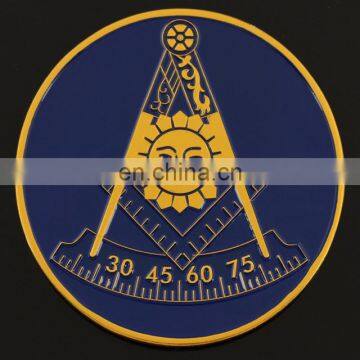 Exquisite design soft enamel masonic car badge