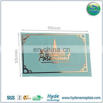 Cheap Custom Printed Self Adhesive Shiny Copper Color Metal Foil Sticker