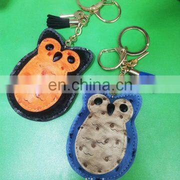 New Arrive Cute Girl Bag Pendant Accessory Owl Tassel Leather Keychain Manufacturers photo-2