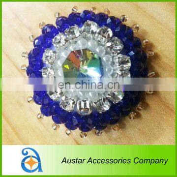 Fancy decorative button with beads for clothes