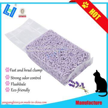 Pet supply: hot sell tofu cat litter with lavender scent， fast clump, odor control