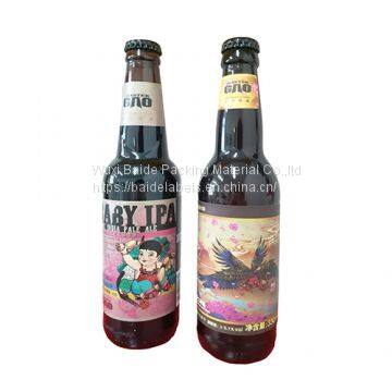 Red Gold Foil Hot Stamping Stickers Embossing Paper Wine Bottle Label Roll Printing