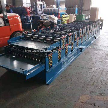 Double Layer Metal Roofing Sheet Trapezoid Profile Roll Forming Making Machine photo-5