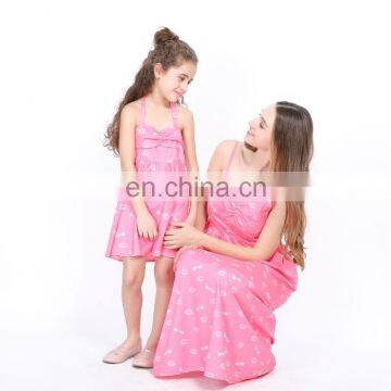 2019 summer pink bow Adjustable Strap Button Boutique Wholesale Mommy And Me Matching (this link for girls,1-12years)