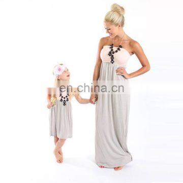 Mother daughter dresses Baby Girl Summer Sleeveless Dress Women Strapless Dress Mommy and me Outfits Family Matching Clothes