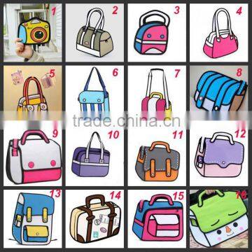 latest design bulk 3d cartoon handbags for ladies