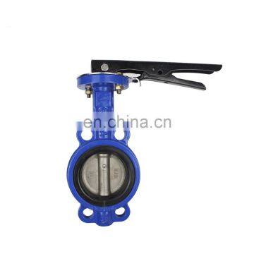 China supplier wafer type handle and worm gear cast iron butterfly valve