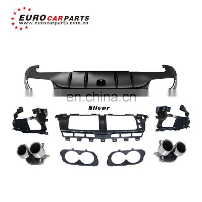 2021 w167 GLE53 SUV rear diffuser with tips for w167 GLE53 SUV black and sliver diffuser with exhaust tips