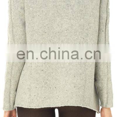 Ladies v Neck Wool Cardigan Sweater With Cable Design on Sleeves photo-5