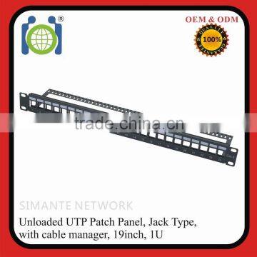 Short delivery unloaded UTP 24 Port Keystone patch panel