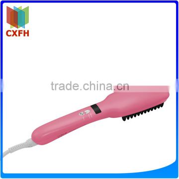 Most Popular Hottest 2in1 PTC Heating hair straightener LCD display brush hair straightener