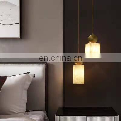 Vintage Retro Single Head Shape Light Single Chandelier Creatives Lighting Marble Hanging LED Lamps photo-2