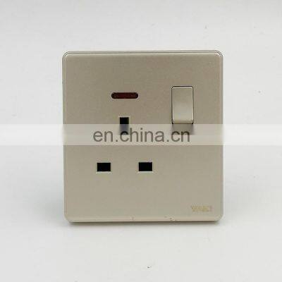 Hot selling senior gold household wall socket copper electrical accessories Power Indicator socket with usb wall socket