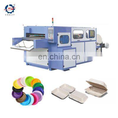 Automatic paper plate making machine sugarcanee pulp tableware manufacturing machine rice husk tableware machine