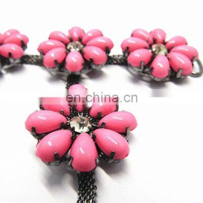 Metal Plastic Acrylic Rhinestone Ornaments Chain For Women Shoe photo-2