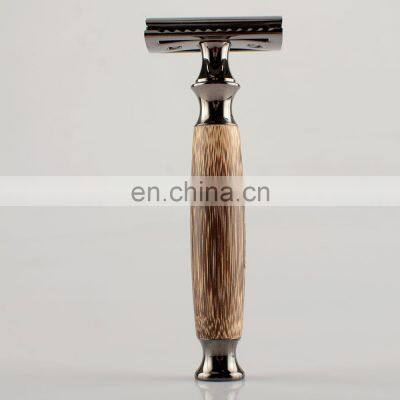 Private Label Razor Blade Black Bamboo Wood Double Edge Safety Razor photo-2