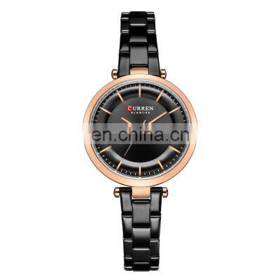 Factory Direct 9054 Top Brand Curren Women Watch Steel Small Dial Business Rose Gold Wrist Watches montre femme