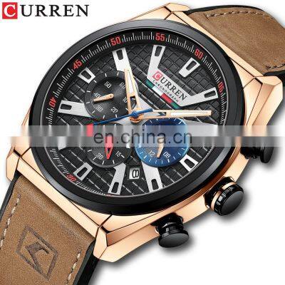 CURREN New 2021 Men's Casual Sports Analog Chronograph Watch Men's Blue Top Brand Luxury Military Rubber Watch Waterproof 8392