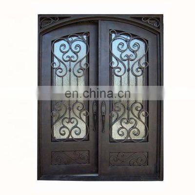 decorative discount prices safety storm french flat top black frame aquatex glass inward swing front double wrought iron doors