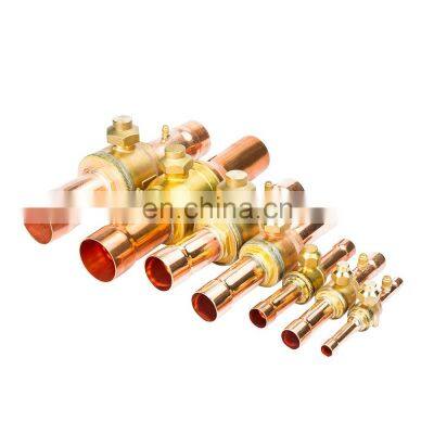 Air Conditioner Refrigeration Ball Valves Welding Connection Brass Copper Ball Valve With Access Port Good Quality photo-4